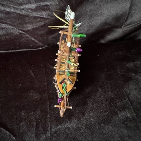 Vintage Provincetown MA. Handmade wood home decor, ornament, pirate ship - Picture 7 of 8